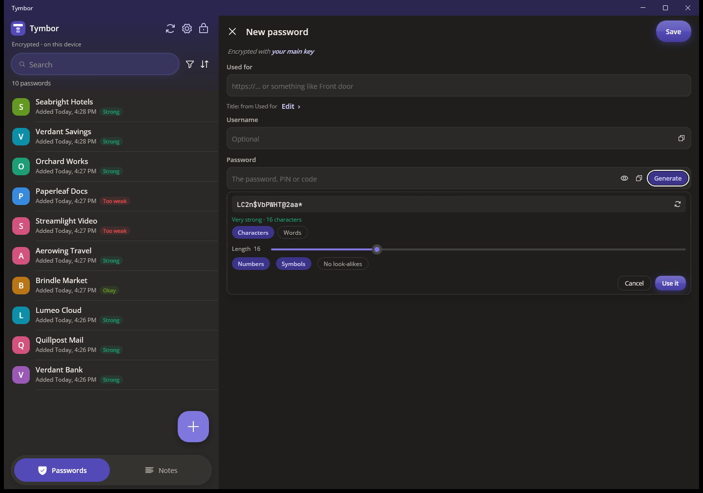 Making a strong password on the desktop
